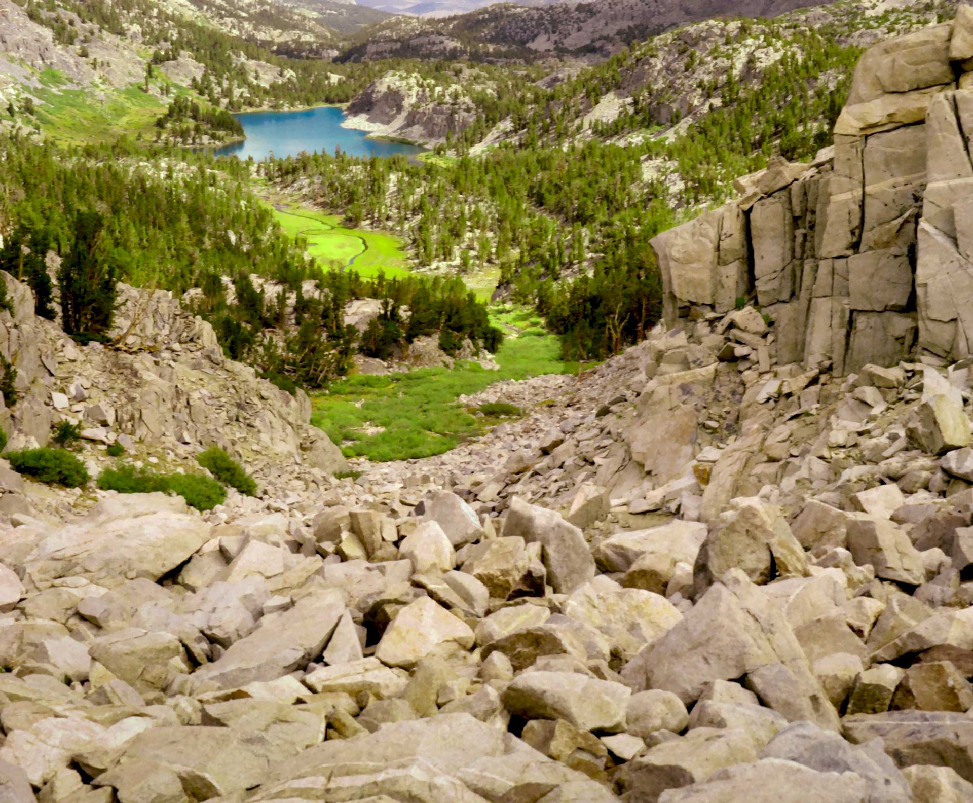 Looking Down on Little Lakes Valley